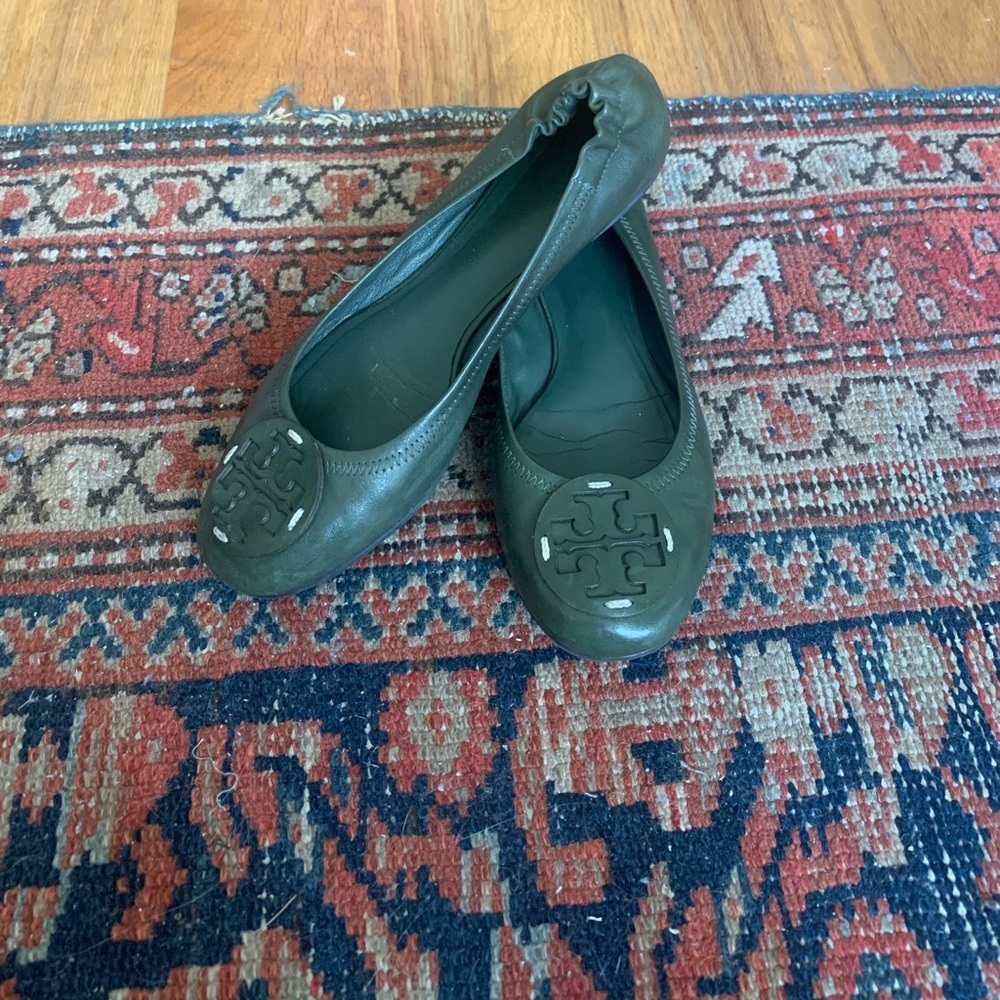 Tory Burch Reva Flats Green